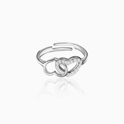 Silver Linked Heart Ring