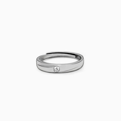 Silver Zircon True Love Ring