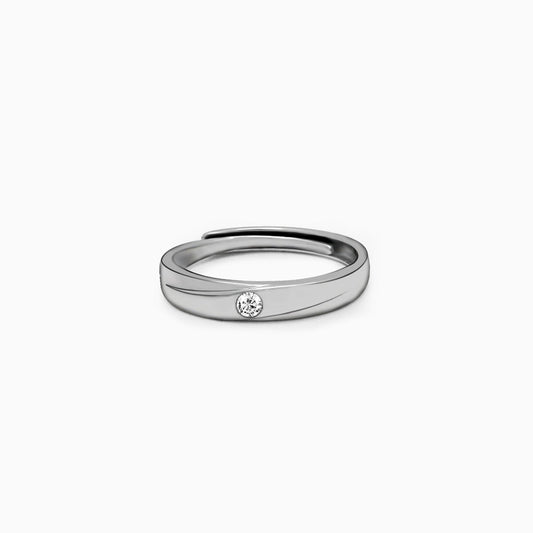 Silver Zircon True Love Ring