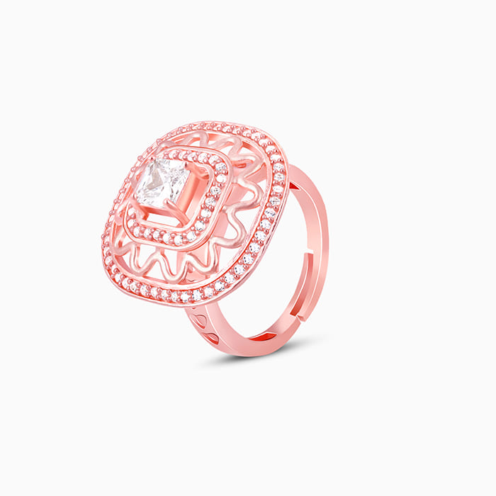 Rose Gold Ornate Cocktail Ring