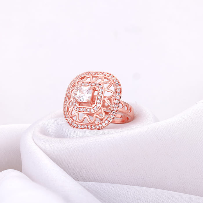 Rose Gold Ornate Cocktail Ring