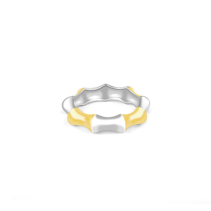 Golden And Silver Edgy Ring