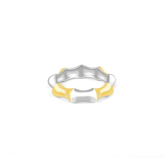 Golden And Silver Edgy Ring