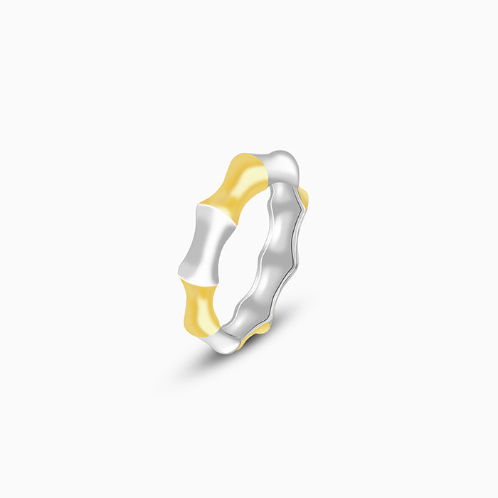 Golden And Silver Edgy Ring